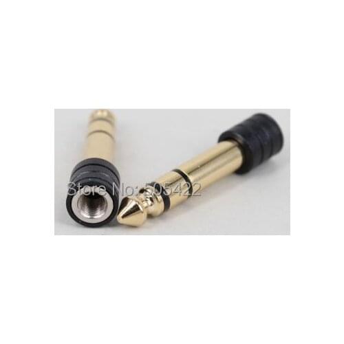 Screw thread Jack 3.5mm Female to Plug 6.35mm Male Audio Adapter Converter Gold Plated