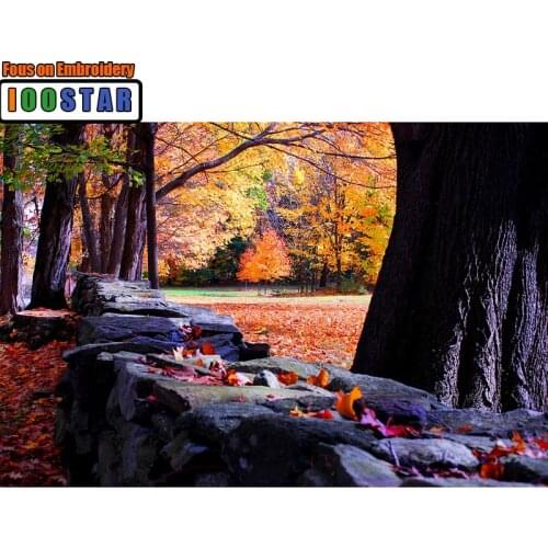 Needlework Diy Diamond Painting Cross Stitch Falling Leaves Painting Diamond Embroidery Square Diamond Mosaic Pictures Stickers