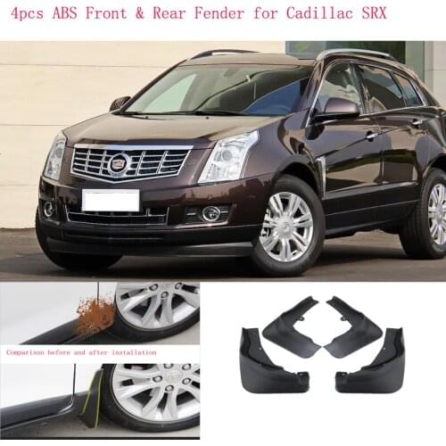 High-Quality 4pcs ABS Front & Rear Fender for Cadillac SRX Car Mud Flaps Splash Guard Mudguard Mudflaps Accessories