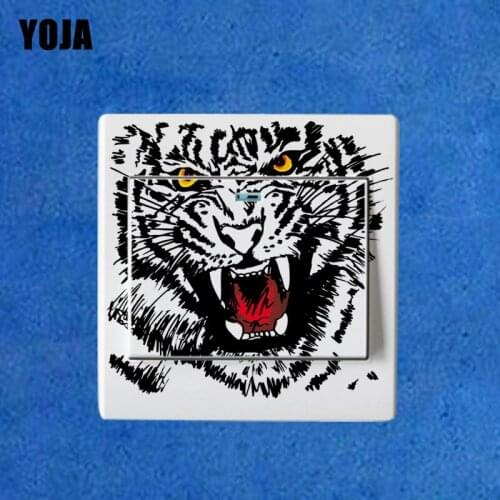 YOJA Distinctive Angry Beast Magic Switch Tigers Wall Sticker Room Decor Beautiful Colored Cool 14ss0064