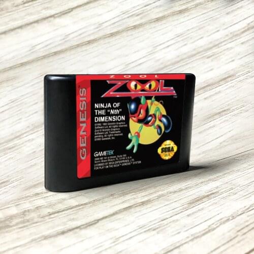 Zool - USA Label Flashkit MD Electroless Gold PCB Card for Sega Genesis Megadrive Video Game Console