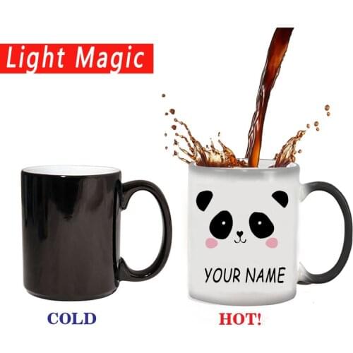 2021 Panda Personalised Name Color Changing Friends Gift Custom Printed Text Mug Cup