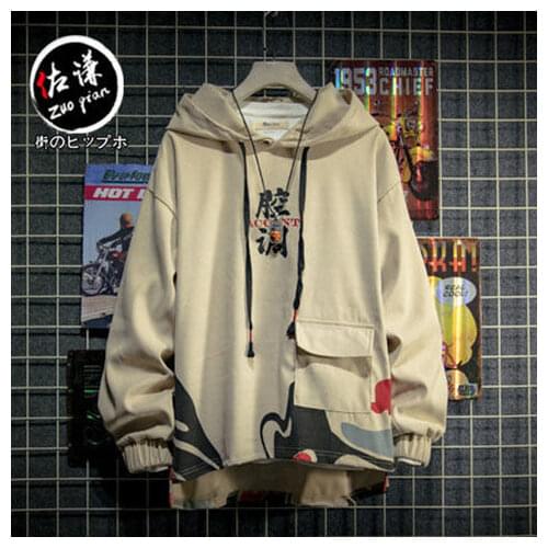 2021Men streetwear Hip Hop sweatshirt Chinese style print sweatshirt top