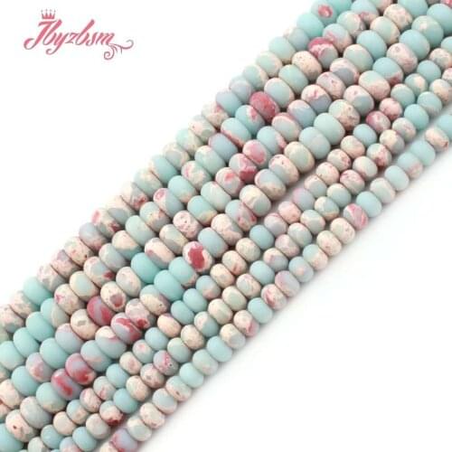 3x6/5x8mm Rondelle Frost Matte Snakeskin ShouShan Jaspers Stone Beads For Jewelry Making DIY Necklace Bracelet 15" Free Shipping