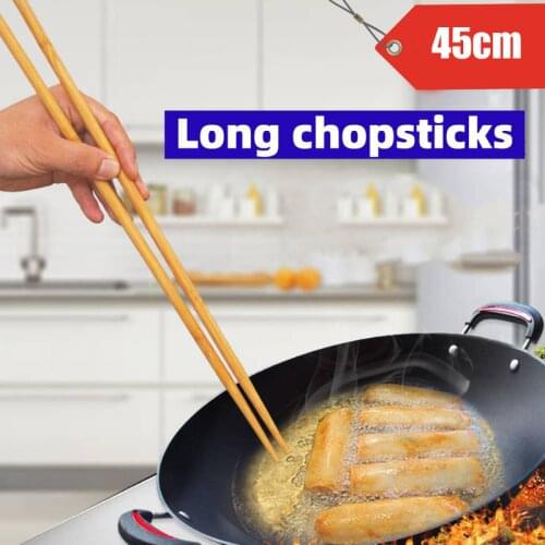 5 Pairs of 45cm Long Stir-fry/hot Pot/noodle Chopsticks Wooden Bamboo Long Chopsticks Kitchen Restaurant Chef Cooking Tools