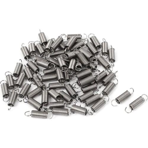 66pcs 0.4mmx3x12mm 304 Stainless Steel Dual Hook Small Tension Spring for Marine, Computer, Electronics, Automotive