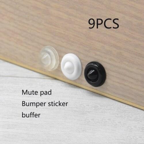 9PCs White Black Silicone Anti-Collision Sticker Home Door Handle Pad Rear Anti-Bump Grain Silicone Handle Mute Door Sticker