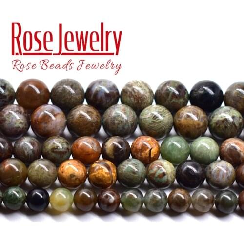 A+ Genuine Natural Snake Skin Stone Beads DIY Bracelet Necklace Accessories Round Loose Beads For Jewelry Making 6 8 10 12mm 15"