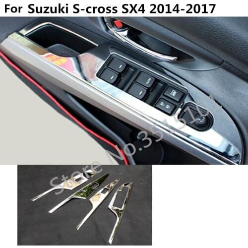 Car door Window glass inner panel Armrest Lift Switch Button trim frame For Suzuki S-cross scross SX4 2014 2015 2016 2017