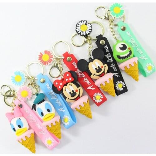 Anime Keychain Disney Mickey Mouse A Bag Pendant Fashion Women keychains Girls Key Chains Donald Duck Key Chain Accessories Cute
