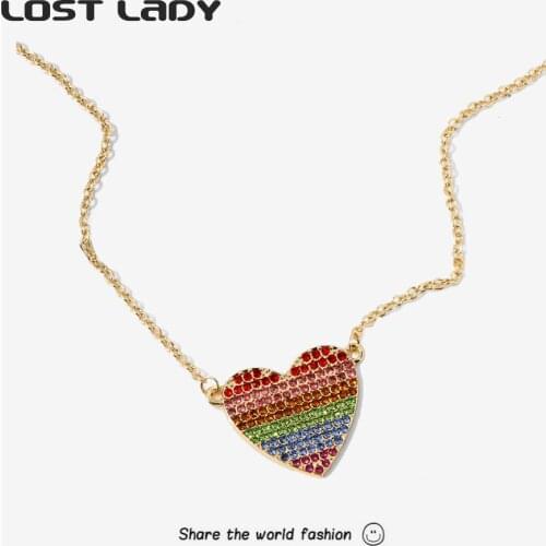 Lost Lady Minimalist Smooth Heart Shaped Pendant Necklace Cute Evil Eye Chain Necklace Charm Neckalces for Women Girl Gift