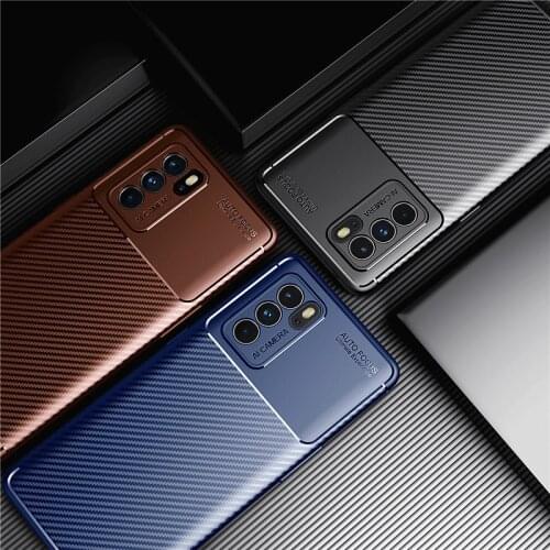 For Oppo Reno 6 Pro 5G Case Cover Armor Silicone Fiber Rubber Protective Phone Case For Oppo Reno6 Pro Cover For Reno 6 Pro 5G