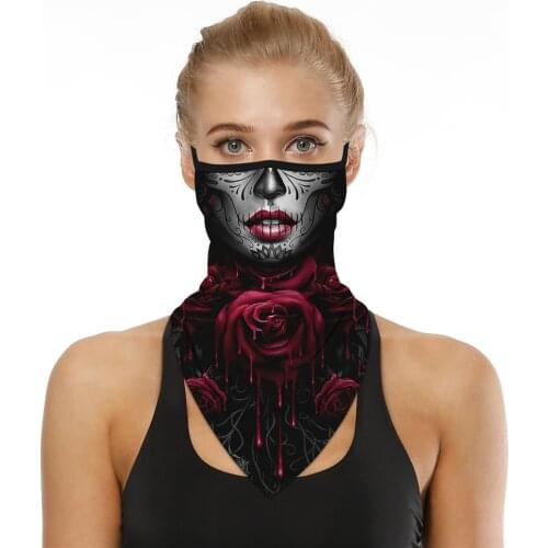 Cycling Motorcycle Face Cover Mouth Scarf Outdoor Print Neck Gaiter Seamless Ear Hook Sports Scarf Neck Tube Hiking Scarves