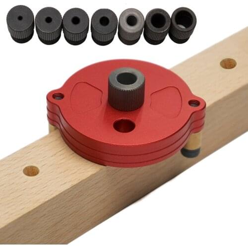 2/3/4/5/6/8/10mm Pocket Hole Jig Self-centering Vertical Doweling Jig Drill Guide Locator Hole Puncher Woodworking Tools