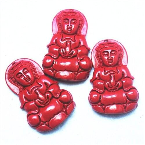 5pcs red cingbar guanyin firgure shape pendants size 38x24mm nice pendants for women chocker necklace making accessories