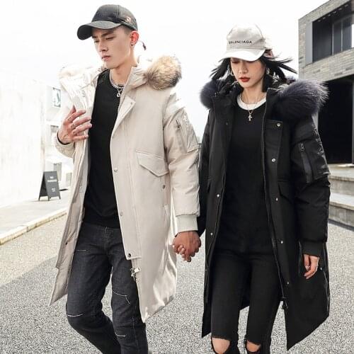 2021 Duck Down Jacket Men Long Parkas Winter White Down Coat Fashion Clothing Fur Collar Long Jacket Thicken Warm Jacket Winter