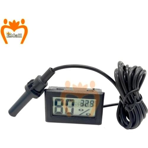 Mini LCD Thermometer Digital Hygrometer Indoor Outdoor Convenient Temperature Sensor Test Humidity Meter Gauge 1.5M Cable