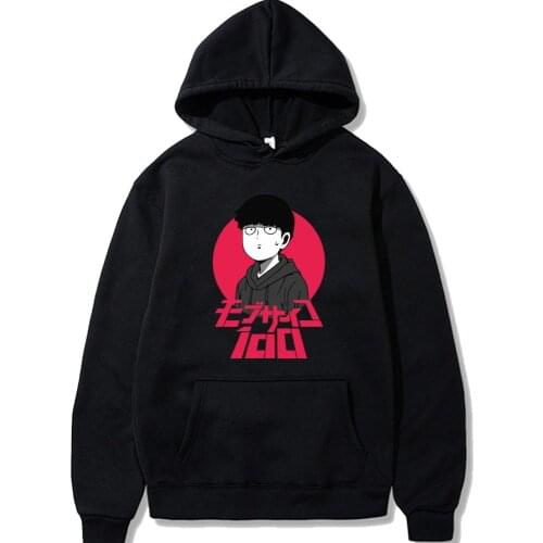 Mob Psycho 100 Hoodie for Men Cotton Manga Hoodies Long Sleeved With Pockets Pullovers Tops