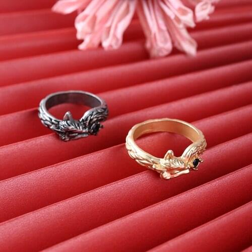 Trendy Fox Metal Ring Punk Styles Gold/Silver Color Finger Ring Fox Animal Band Ring Jewelry Women Men Vintage Wedding Ring