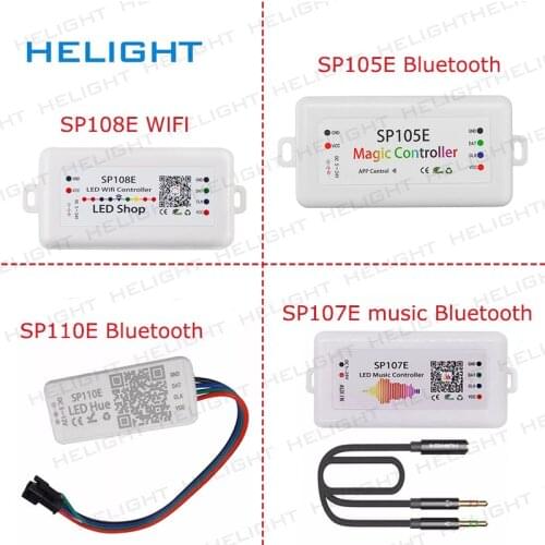 SP108E/SP107E/SP105E/SP110E SPI WIFI Bluetooth pixel Music Controller by smart phone APP For WS2812B 2813 SK6812 Strip DC5-12V