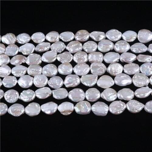 Cheap price 16-17mm Coin Shaped baroque pearl Beads Freshwater Pearl
