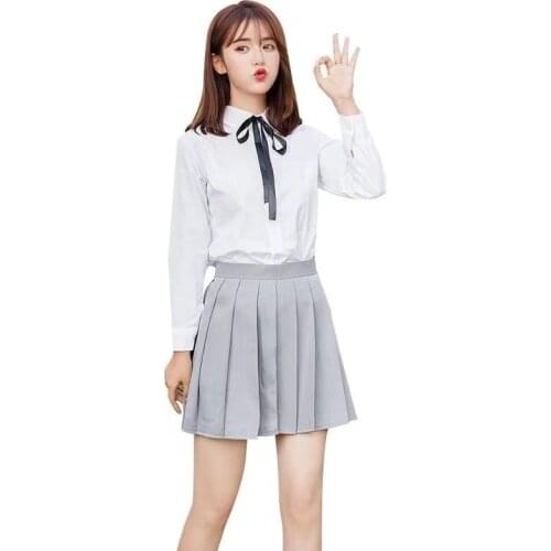 New Japanese School Uniforms Sailor Tops+skirt Navy Style Jk Girls Autumn Students Clothes For Girl Plus Size Lala Cheerleader