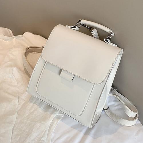 NEW Brand 2020 Retro Hasp Back Pack Bags PU Leather Backpack Women School Bags For Teenagers Girls Luxury Small Backpacks