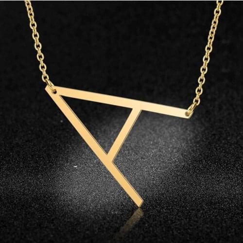 100% Stainless Steel Initial Name Pendant Necklace for Women Wholesale Alphabet A-Z 26 Letter Fashion Necklaces Dropshipping