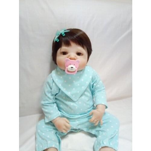Full silicone dolls reborn doll babies 55 boys girl toy gift brinquedos for kids bath toys for girls bebe NPK HOT SALE children