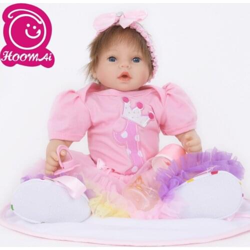 Lovely Soft Silicone Cloth Body 18" Realistic Fashion Doll Newborn 45CM Hot Sale Bebe Reborn Baby Doll Toy Kids Birthday Gifts