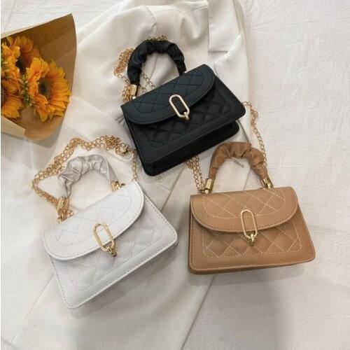 Crossbody Bag Women Handbag Purse Shoulder Bag Female Designer Chain Fashion 2021 New Trend PU Leather All-match Diamond Lattice