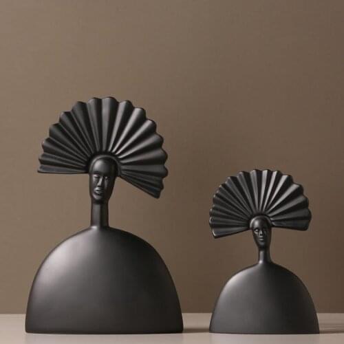 Simple Modern Gold Black Character Resin Ornaments Home Livingroom Table Figurines Craft Office TV Cabinet Study Room Decoration