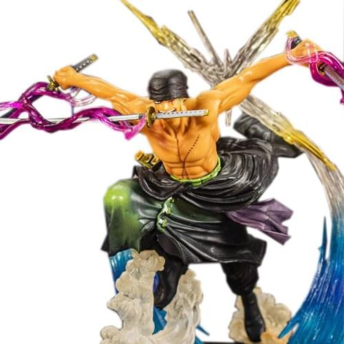 High-quality One Piece Anime Figures Three Swords, Ghost Chopping Sauron, Model Car Decoration Collection Toys For Children