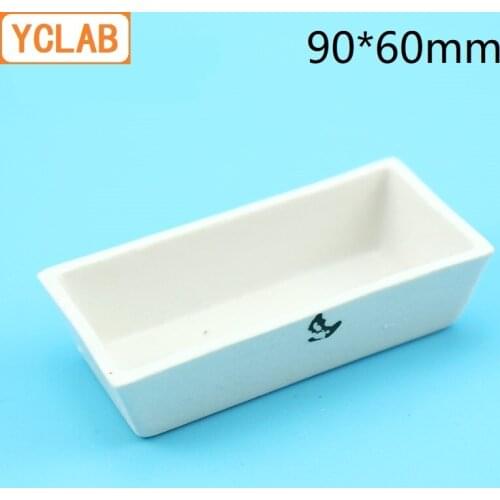 YCLAB 90*60mm Ash Content Dish Ceramic Ark Square Boat High Temperature Resistant Laboratory Chemistry Equipment