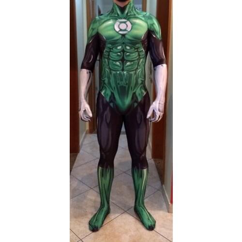 Green Cosplay Costum 3D Ptinted Superhero Costume Spandex Cosplay Zentai Suit Halloween Costume