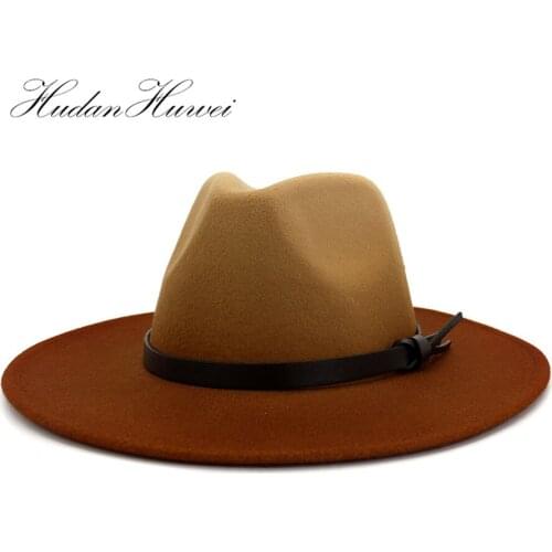 Church Hats Women Elegant New Painting European American Fashion Jazz Woolen Fedora Hats Wide Brim Hat Caps