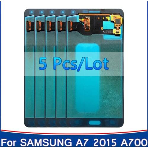 5PCS Test AMOLED LCD Display For Samsung Galaxy A7 2015 A700 A700F A700FD A7000 LCD Display Touch Screen Digitizer Replacement