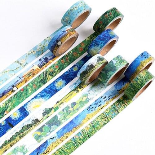 1 Pcs Size 15 mm*10m DIY Van Gogh Painting Paper Washi Tapes/Masking Tape/Decorative Adhesive Tapes/School Supplies JD08