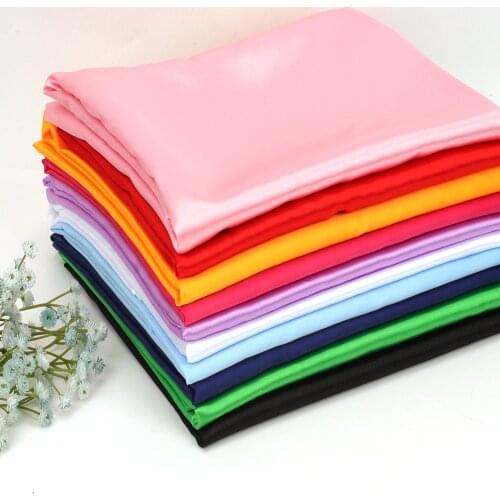 100% Polyester Fabrics By The Meter Solid Color Imitation Silk Sheet Fabrics For Sewing Clothes Dress Diy Craft Material 45*145