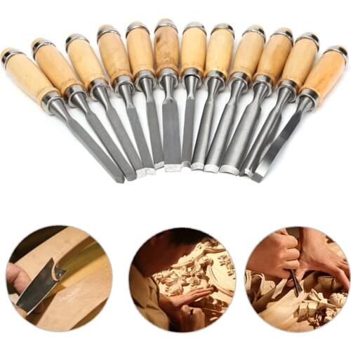12Pcs Professional Wood Carving Hand Chisel Tool Woodworking Tools Set For Carpenter