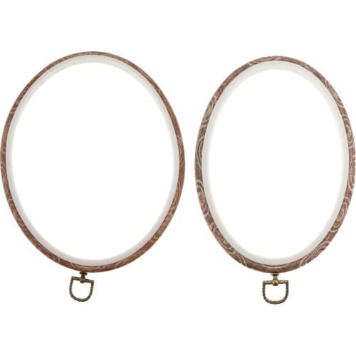 2pcs Plastic Oval Cross Stitch Hoop DIY Needlework Embroidery Sewing Hoop Ring