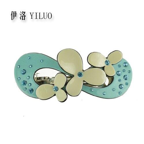 2017 women headwear butterfly flower hair clip rhinestone girls fashion hair accessories