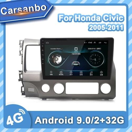 10.1inch Android 9.0 Car Radio Multimedia Video Player for Honda Civic8 Andorid 2 Din 2005-2011 Navigation GPS No Dvd