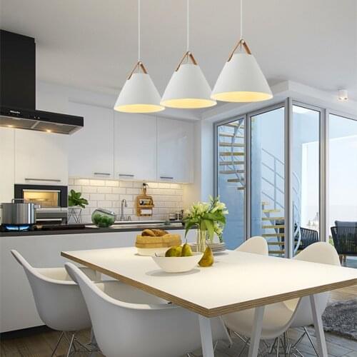 White Pendant Lights Kitchen Island Light Room Bar Modern Pendant Lighting Study Bedroom Home Pendant Ceiling Lamp Include Bulb