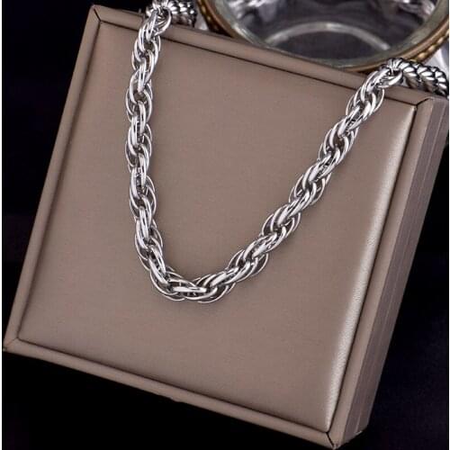 316L stainless steel fadeless twist chain mens and womens necklace pendant tag army accessories naked chain collarbone chain