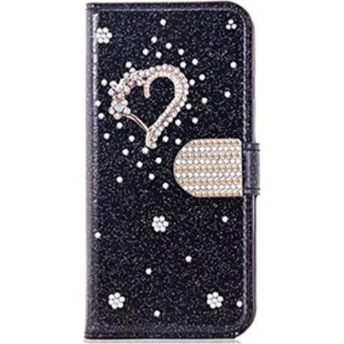 For iPhone 11 Pro 12 Mini X XR XS MAX Glowing Glittering Pink Leather Case For iPhone 7 8 6 6S Plus SE 2020 Flip Phone Case
