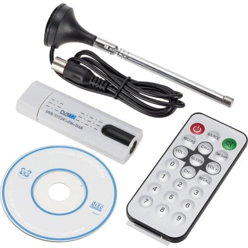 Digital satellite DVB t2 USB TV Stick Tuner with antenna Remote HD USB TV Receiver DVB-T2/DVB-T/DVB-C/FM/DAB USB TV Stick For PC