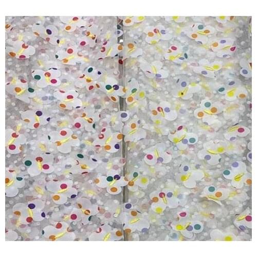 Butterfly childrens embroidered fabric lace wedding dress lace Printed Butterfly embroidered fabric