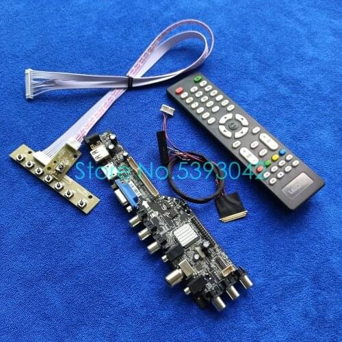 For LTN173KT02-301/701/801/B01/D01/H01/L01/T01/W01 LVDS 40Pin digital 1600*900 panel DVB-T USB+AV 3663 controller board kit