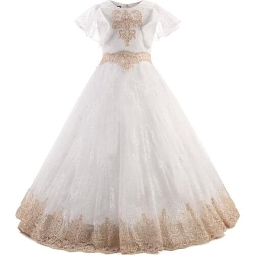 FG66 Real Pictures Yiaibridal Luxury Communion Dresses Crystal Beading Pageant Ball Gowns For Girls
